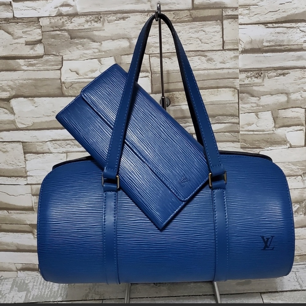 Vintage Louis Vuttion Toledo Blu Soufflot Epi with matching Wallet Bundle